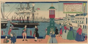 Paris, F turbulenta tider (med franska Paris), från Teseries av Utagawa Yoshitora