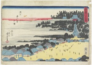 Utsikt över Hongan-ji-templet vid Ikegami av Utagawa Yoshitora