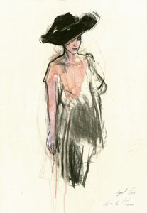Modeskiss på en elegant hatt av Ute Rathmann