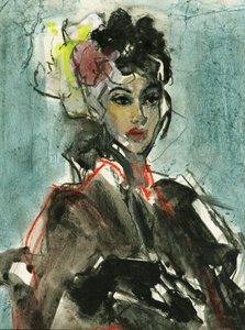 Elegant modeporträtt av Ute Rathmann