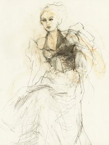 Elegant modeskiss av Ute Rathmann