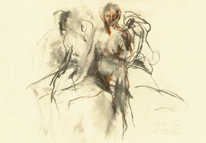 Uttrycksfull figurteckning av Ute Rathmann