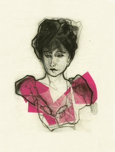 Modernt rosa porträtt av Ute Rathmann
