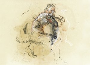 Skiss av en eftertänksam figur av Ute Rathmann