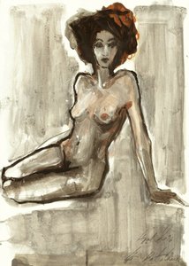 Liggande nakenfigur av Ute Rathmann