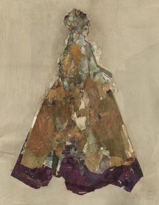 En majestätisk dam i en klänning med collage av Ute Rathmann