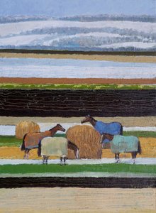 Horses in Blankets, 2022 (olja på duk)