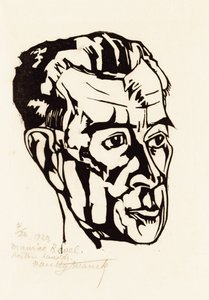 Porträtt av kompositören Maurice Ravel 1875-1937, 1923. av Valentijn Edgar Van Uytvanck