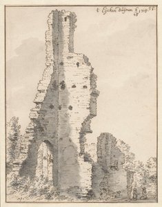 Ruinen av kyrkan Eik en Duinen nära Haag av Valentijn Klotz (attributed to)
