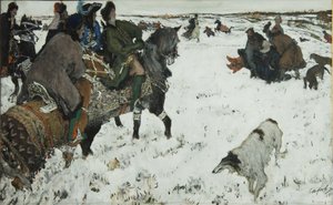 Peter I på jakt, 1902 av Valentin Aleksandrovich Serov