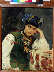 Porträtt av Sofia Dragomirov (Sofia Mihailovna Dragomirov av Valentin Aleksandrovich Serov