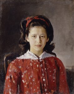 Porträtt av Lyudmila Anatolyevna Mamontova 1874-1937, 1884 av Valentin Aleksandrovich Serov