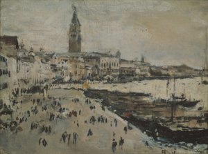 Schiavoni-kajen i Venedig av Valentin Aleksandrovich Serov