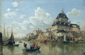 Båthuset vid Hamburgs hamn, 1850