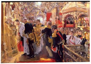 "Kröningen av kejsar Nicholas II i Assumption Cathedral", 1896 av Valentin Serov