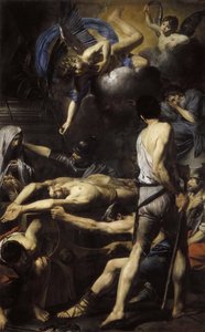 De heliga Processus och Martinians martyrskap, 1629. av Valentin de Boullogne