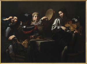 Musiker och soldater av Valentin de Boulogne