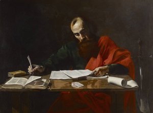 Saint Paul Writing His Epistles 
