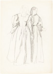 Studie av två unga kvinnor [recto] av Valentine Cameron Prinsep