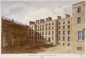 Innergården i Fleet Prison, City of London, 1805