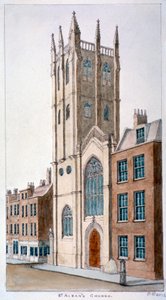 St Albans kyrka, Wood Street, London, 1824.