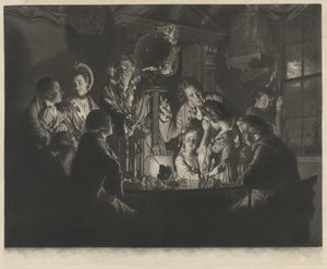 En filosof som visar ett experiment på luftpumpen, 1769.