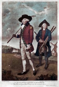 En golfspelare och hans caddie, c1770-c1810.
