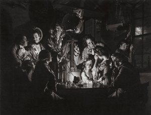 Ett experiment på en fågel i luften efter Joseph Wright från Derby, 1769.