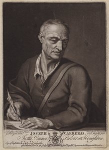 Joseph Carreras, poet och kaplan till Katarina av Braganza (mezzotint)