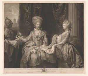 Porträtt av Charlotte van Mecklenburg-Strelitz och hennes dotter Charlotte Charlotte, drottning av Storbritannien och Princess Royal (titel på objekt)