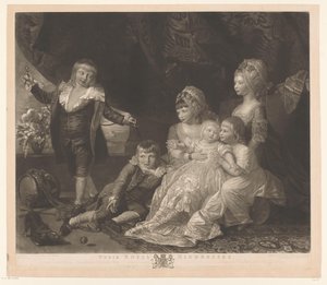 Porträtt av sex barn till George III och Charlotte av Mecklenburg-Strelitz Deras kungliga högheter (titel på objekt)