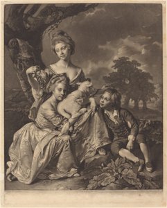 Familjen Wright (The Bradshaw Children) av Valentine Green after Joseph Wright
