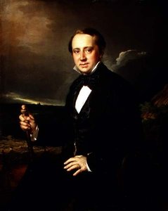 Porträtt av Alexander Alexandrovich Sapozhnikov (1827-87) 1852 (olja på duk) av Vasili Andreevich Tropinin