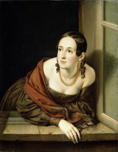 Kvinna vid ett fönster, 1841