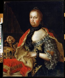 Porträtt av kejsarinnan Maria Theresia av Österrike (1717-1780) (Porträtt av kejsarinnan Maria Theresia av Österrike). Målning av Vasili Kozmich Berezin (1743-efter 1795). Olja på duk, 88 x 69 cm av Vasili Kozmich Berezin