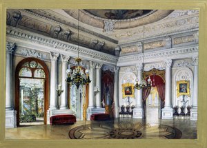 Utsikt över Antonio Vighi-rummet i Yusupovpalatset (Youssoupov, Youssoupoff) i Sankt Petersburg, även kallat Moikapalatset (Antonio Vigi-rummet i Yusupovpalatset i St. Petersburg). Konstverk av Vasily Semyonovich Sadovnikov (1800-1879). aq av Vasili Semenovich Sadovnikov
