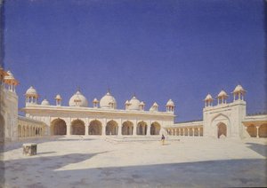 Pärlmoskén Moti Masjid i Röda fortet i Agra, 1874-1876