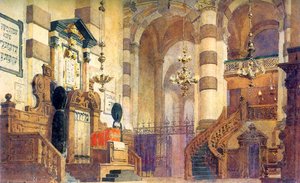 Scenografi för operan "Uriel Acosta", av Valentina Serova, 1885. av Vasilij Dmitrievic Polenov