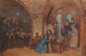 Scenografi för operan Boris Godunov av M. Musorgsky av Vasilij Dmitrievich Polenov