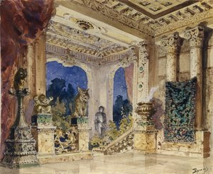 Scenografi för operan The Scarlet Rose av N. Krotkov, 1884 av Vasilij Dmitrievich Polenov