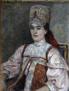 Porträtt av Natalia Fyodorovna Matveeva, 1908 av Vasilij Ivanovic Surikov