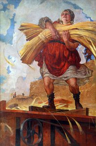 Kollektivbonde par Kostyanitsyn, Vasily Nikolaevich (1881-1940). Olja på duk av Vasily Nikolaevich Kostyanitsyn