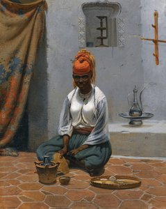 Att göra te i Alger, 1840-talet.