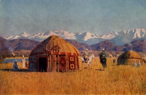 Kirghiz yourta vid floden Chu, 1869-1870, 1965.