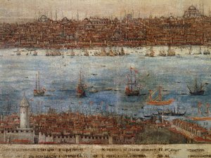 Konstantinopel, målning av okänd venetiansk konstnär, Turkiet av Venetian School