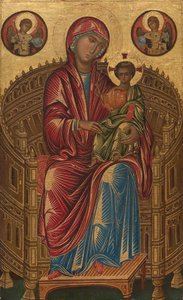 Madonna med barn på en böjd tron, ca 1260-1280 (tempera på lindpanel)