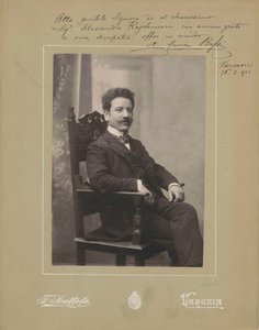 Porträtt av organisten och kompositören Marco Enrico Bossi 1861-1925, ca. 1900. av Venezia . Photo studio Francesco Scattola