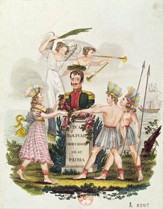Populära bilder som hyllar Bolivar, ca 1840 av Venezuelan School