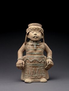 Stående kvinnlig figur, 600-900 (terrakotta med pigment) av Veracruz Veracruz