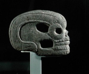 Votivyxhuvud, sen klassisk period (sten) av Veracruz Veracruz